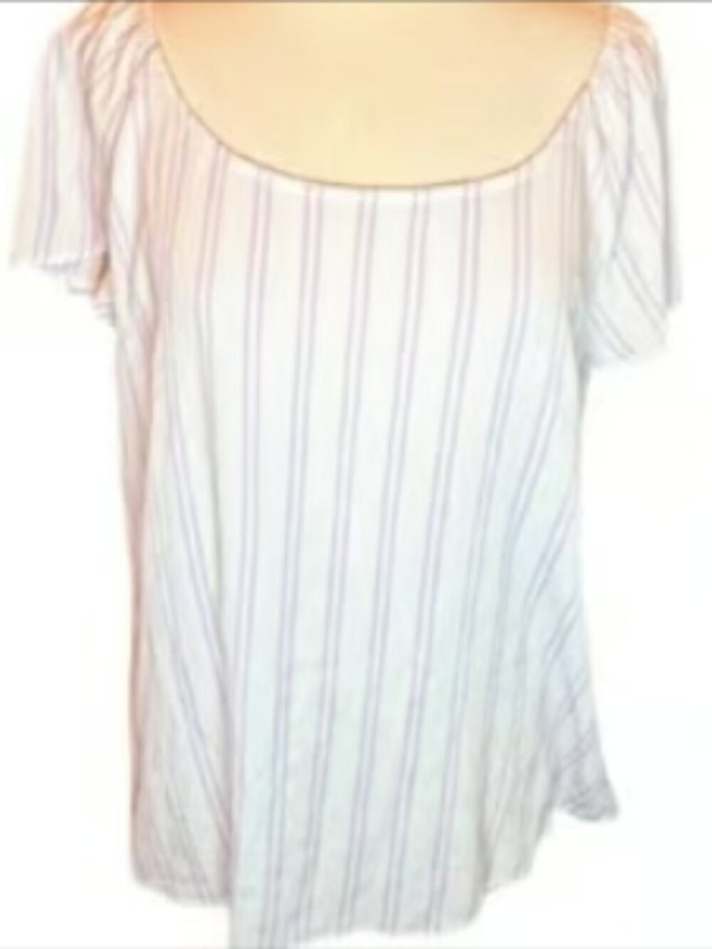 Michael Kors Lightweight Short Sleeve Top Striped Summer Blouse Flowy Relaxed